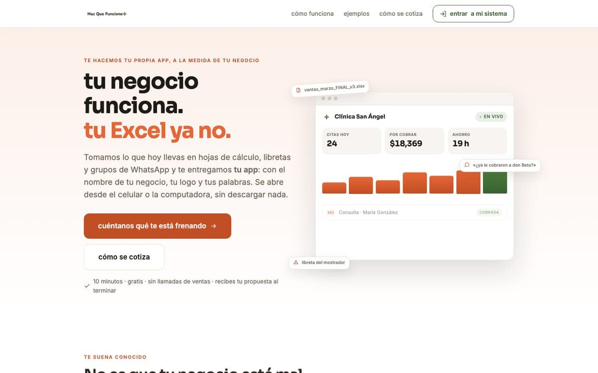 Página web de Haz Que Funcione+